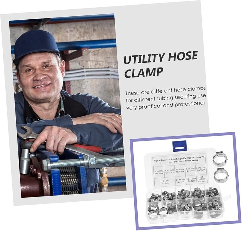 70 Pcs Stainless Steel Pex Crimp Tool Kit with Crimp Rings for Tubing and Pipe Fittings - Image 4